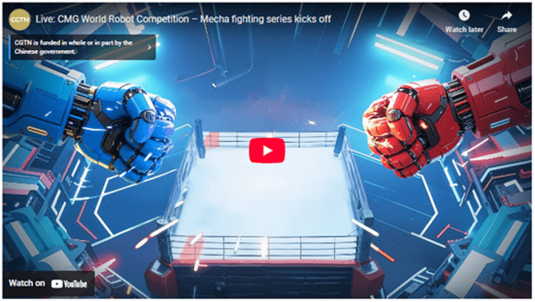 CGTN: Sci-fi becomes reality: China's groundbreaking humanoid fighting championship captivates global audiences