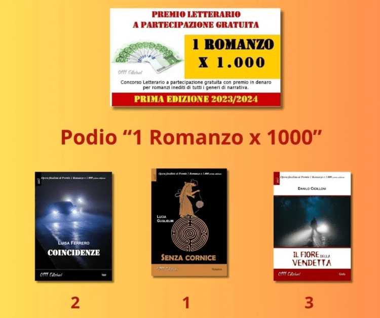 Lucia Guglielmi con 'Senza cornice' vince il concorso '1 Romanzo x 1000'