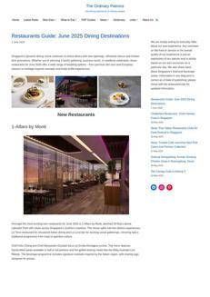 Singapore: New Italian Culinary Experiences with 1-Alfaro by Monti