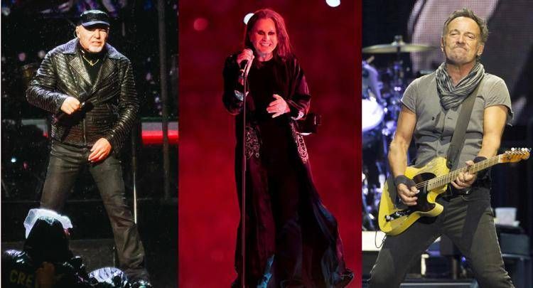 Vasco Rossi, Ozzy Osbourne e Bruce Springsteen (Ipa/Fotogramma)
