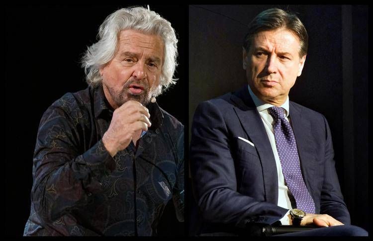 Beppe Grillo e Giuseppe Conte (Fotogramma/Ipa)