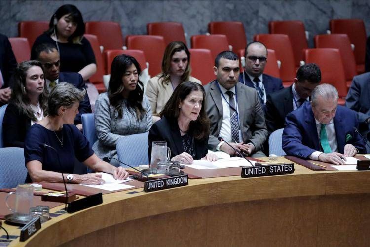 Dorothy Shea, ambasciatrice Usa all'Onu durante il voto alla risoluzione per Gaza - Afp