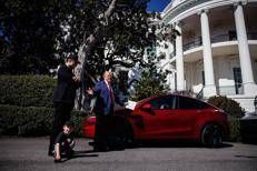 Musk, Trump e la Tesla rossa del tycoon - Fotogramma /Ipa