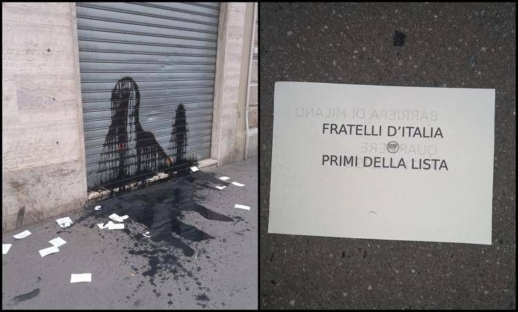 Torino, picconate contro la sede Fratelli d'Italia: olio esausto e volantini minatori - Foto