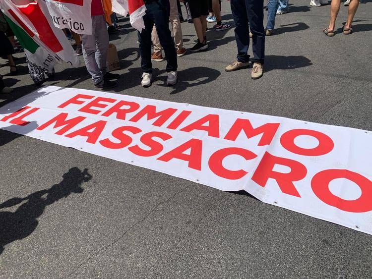 Manifestazione per la Palestina a Roma. Foto Adnkronos
