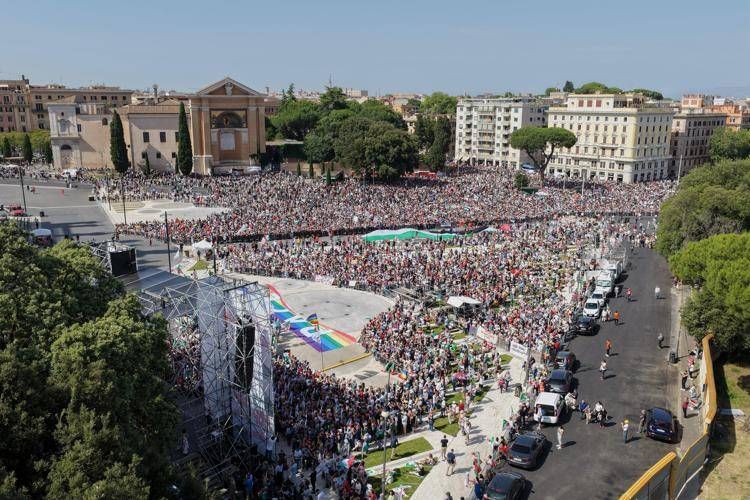 Il corteo per Gaza oggi a Roma (foto degli organizzatori della manifestazione)