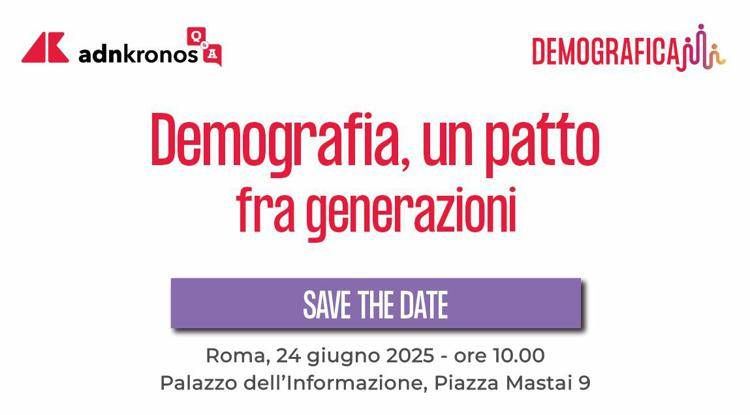 'Demografia, un patto fra generazioni', il 24 giugno l'evento Adnkronos Q&A