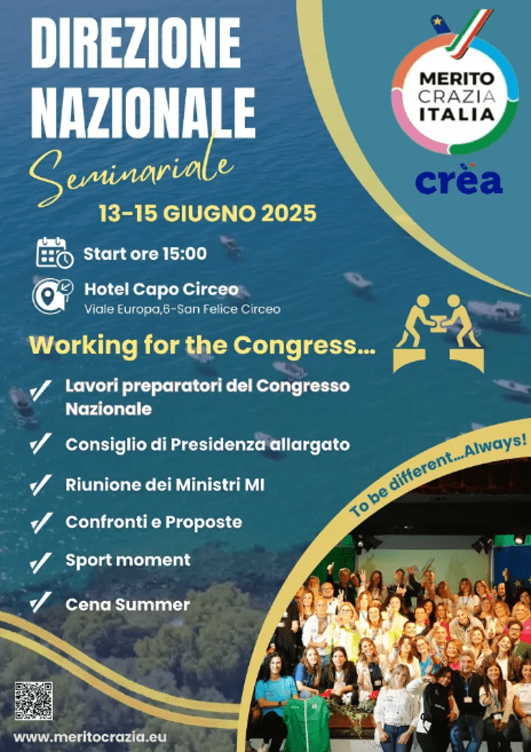 Meritocrazia Italia, domani e il 14 direzione nazionale a San Felice Circeo
