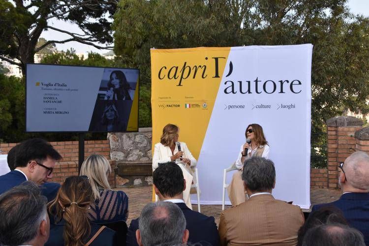 Daniela Santanchè a Capri d'Autore. Foto Adnkronos