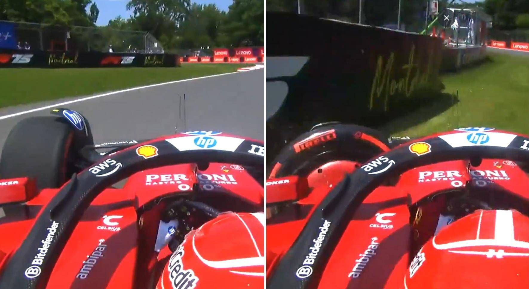 Leclerc, ne patlama. GP Kanada'da Ferrari Kaza Videosu
