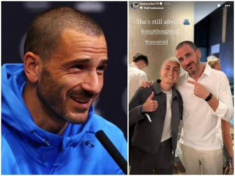 Bonucci, scivolata dura su una calciatrice. Poi rassicura: "È ancora viva" - Video