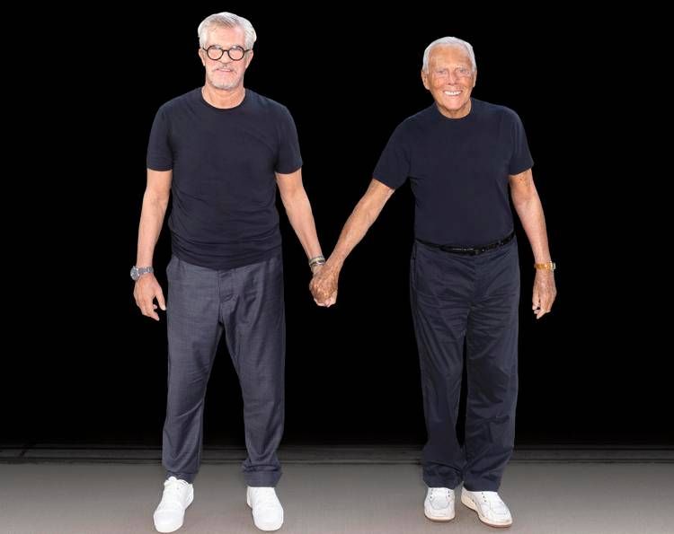 Giorgio Armani con lo storio collaboratore Leo Dell'Orco