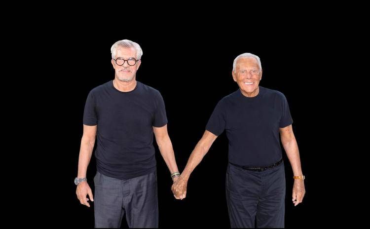 Giorgio Armani con lo storico collaboratore Leo Dell'Orco