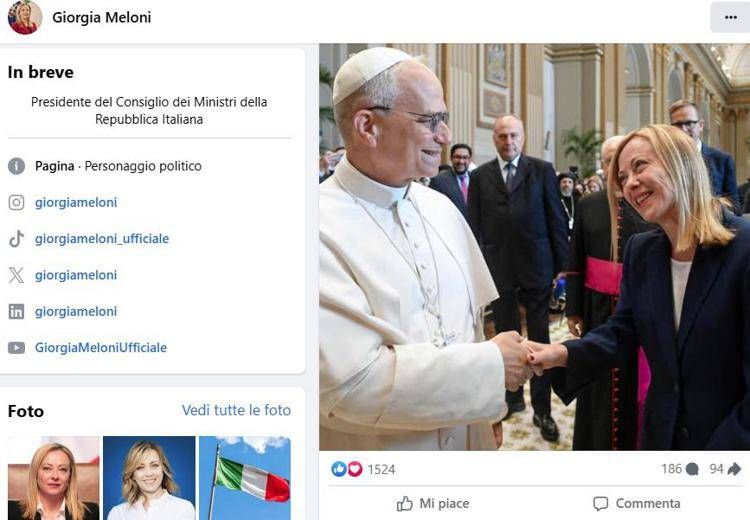 Papa Leone XIV e Giorgia Meloni 