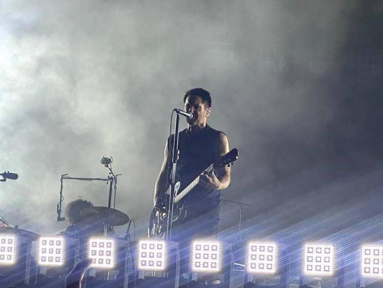 Trent Reznor dei Nine Inch Nails sul palco a Milano (AdnKronos)