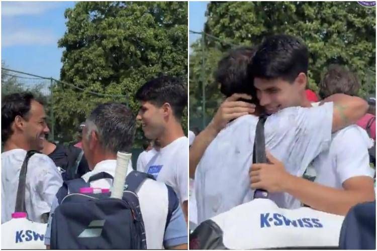 Fognini non ha paura di Alcaraz: risate e abbracci a Wimbledon - Video