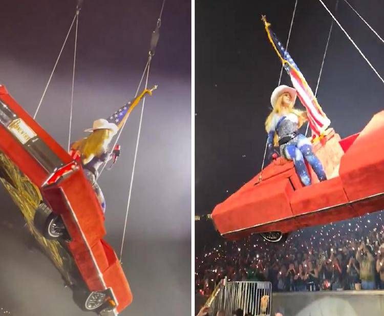 Beyoncé sull'auto sospesa