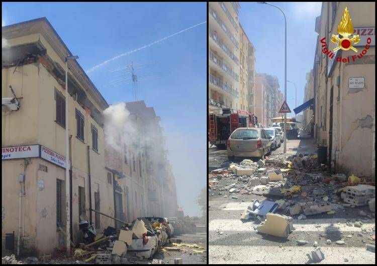 Esplosione in una palazzina a Sassari, foto dei Vigili del Fuoco