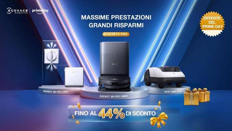 Amazon Prime Day 2025: Ecovacs gioca d'anticipo con sconti fino al 44% sui robot per la pulizia domestica