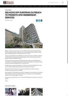 Filippine: SSS lancia campagna informativa in Italia per i lavoratori filippini all'estero