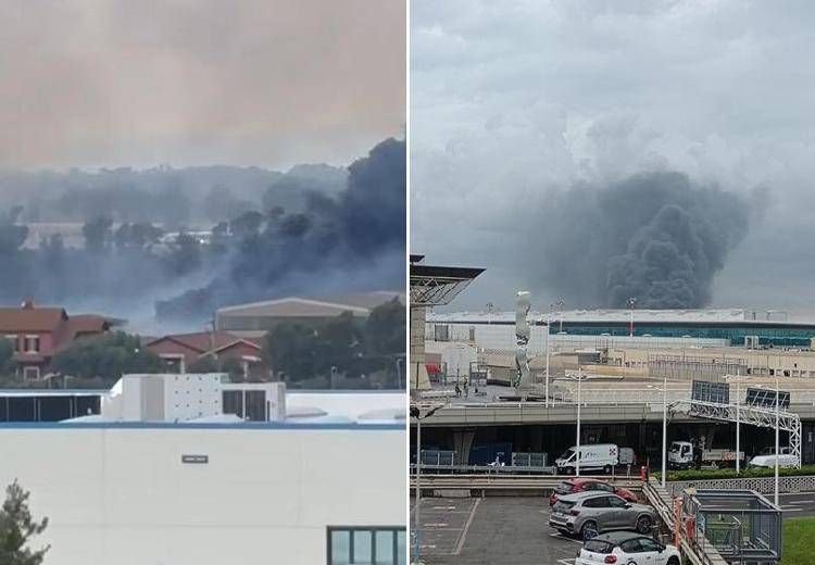 Incendio Fiumicino, le fiamme a ridosso dell'aeroporto: voli regolari - Video
