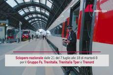 Sciopero treni Trenitalia e Trenord il 7 e l'8 luglio: orari e fasce di garanzia