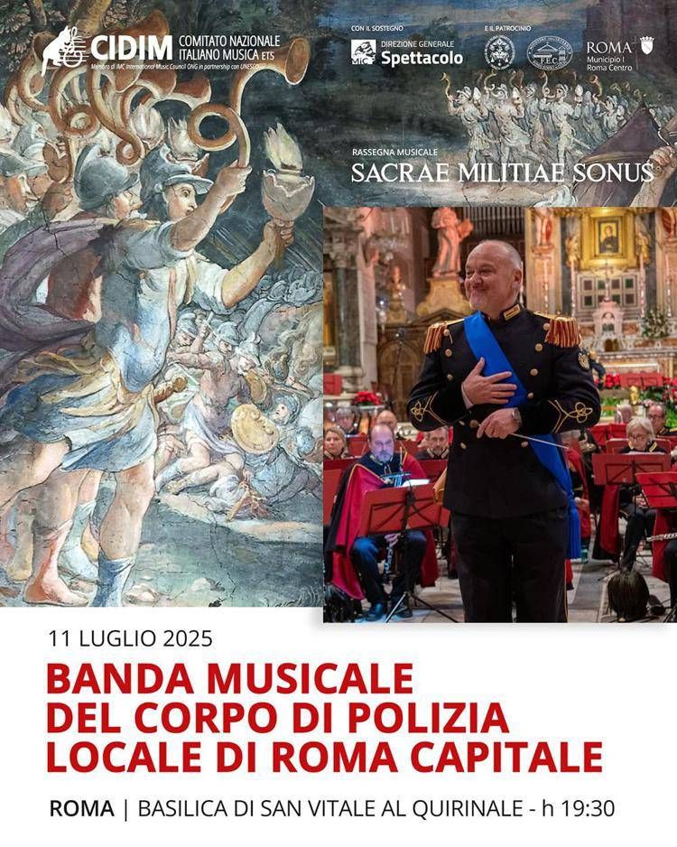 Musica, banda della polizia locale di Roma alla Basilica di San Vitale al Quirinale