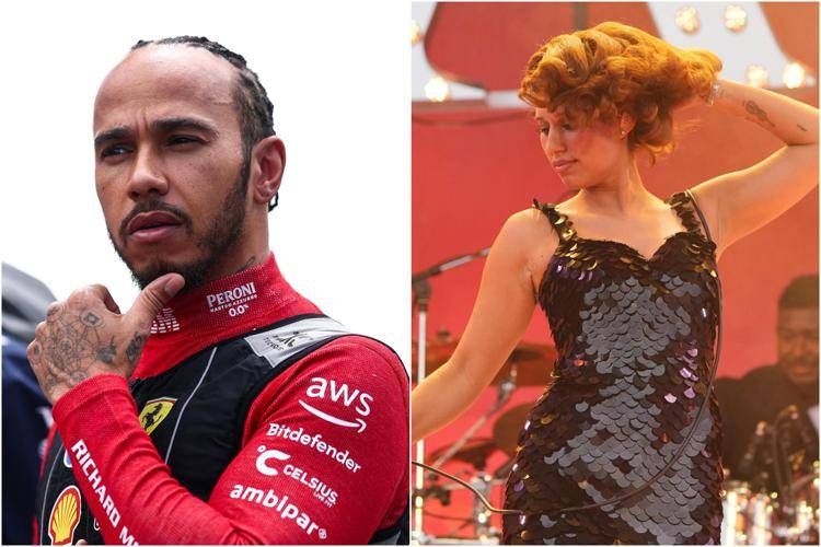Lewis Hamilton e Raye - Ipa/Fotogramma