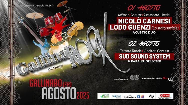 Musica, ad agosto torna il GallinaRock: la XVII edizione del contest anche in Lis