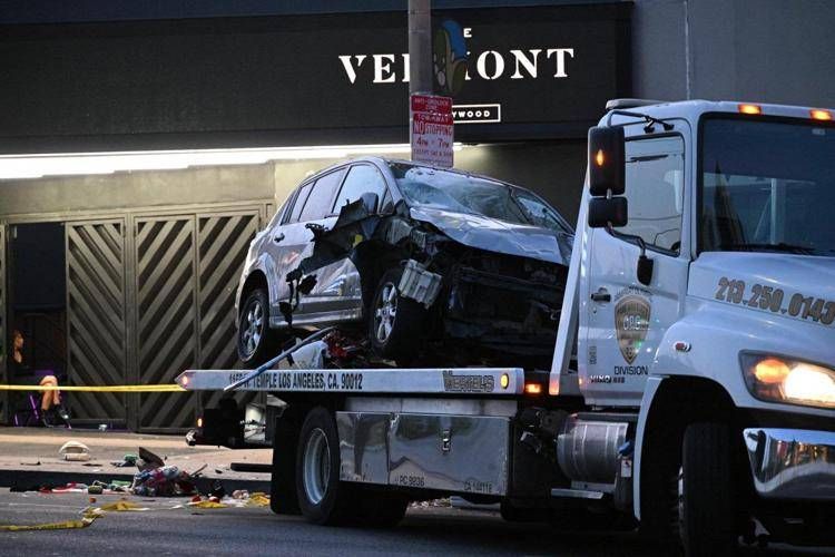 L'auto coinvolta nell'incidente a Los Angeles (Afp)