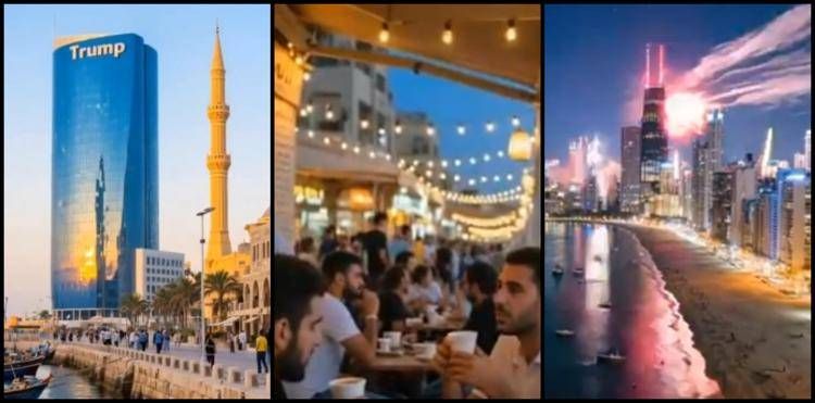 Alcune immagini della 'Gaza del futuro' dal video, pubblicato su X