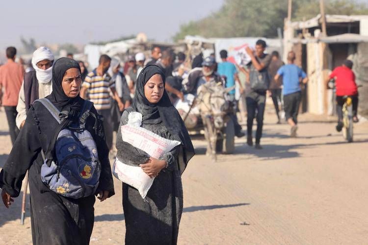 Distribuzione degli aiuti a Gaza - Afp