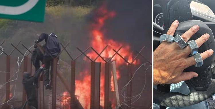 Disordini No Tav sulla Torino-Bardonecchia, a destra alcuni bulloni lanciati contro la polizia - Coisp