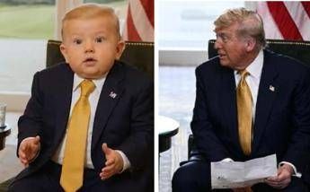 Trump-von der Leyen versione baby, l'AI ricrea l'incont