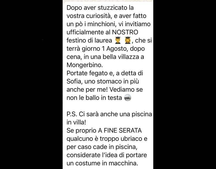 Morta alla festa in villa a Bagheria, l'agghiacciante presagio sulla piscina nell'invito