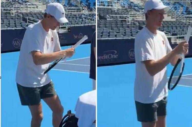 Sinner arriva a Cincinnati e prepara... la racchetta