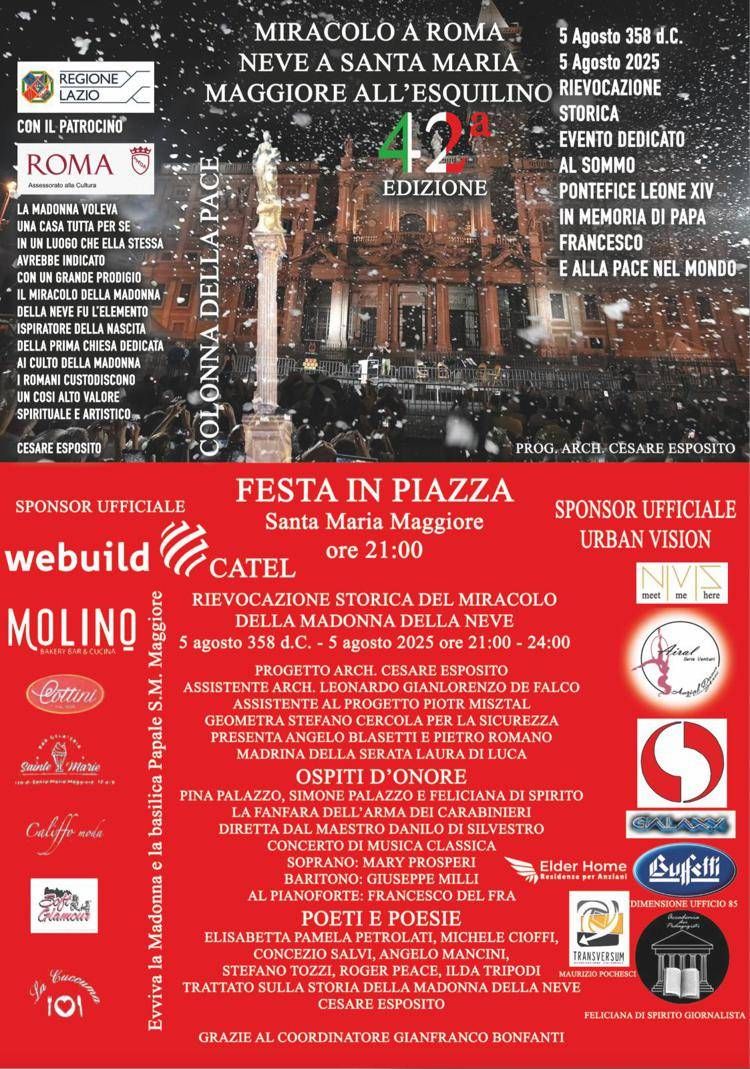 Roma: domani il miracolo della Madonna della Neve a Santa Maria Maggiore