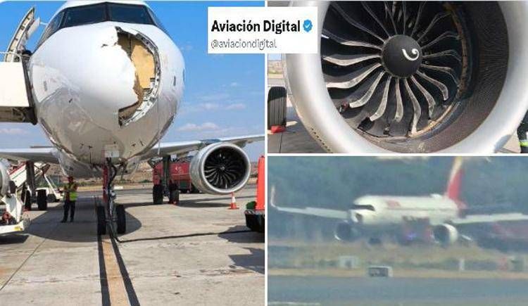 Atterraggio di emergenza per volo Iberia, collisione con un uccello e danni al motore