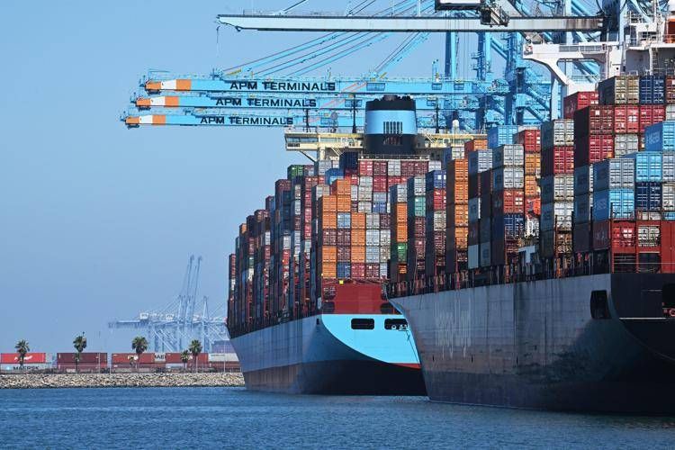 Container a Los Angeles (Afp)