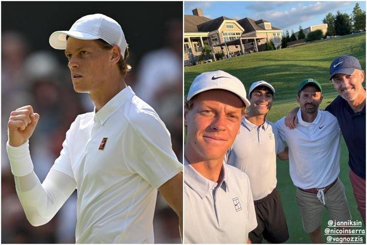 Sinner passione... golf: Jannik in campo con Vagnozzi e Cahill