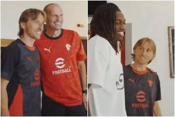 Modric, primo giorno al Milan: saluta Allegri e parla con Le