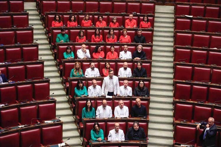 M5S, deputati in aula con colori Palestina: "Governo volta sguardo dall'altra parte"