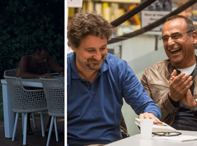 Carlo Conti sparisce...nel tramonto, l'ironia della moglie Francesca e di Pieraccioni