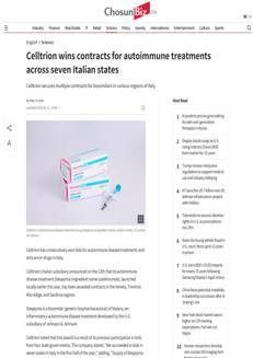 Corea del Sud: Celltrion conquista contratti per biosimilari in Italia
