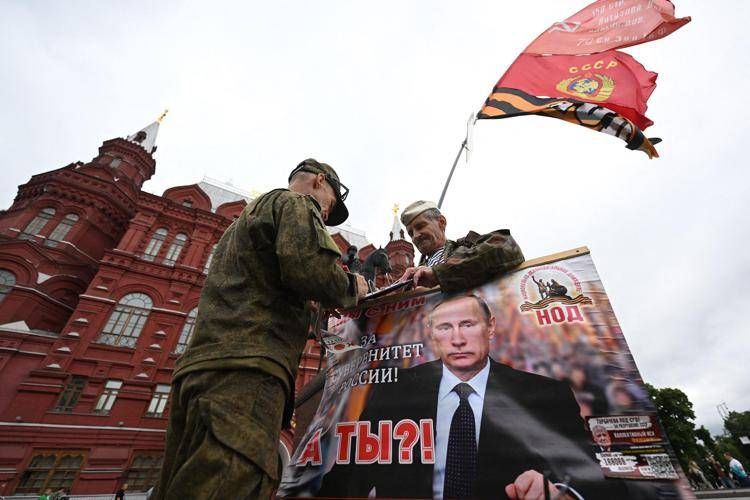 Sostenitori di Putin a Mosca - Afp