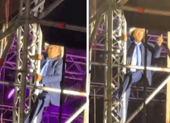 Al Bano versione Spiderman, a 82 anni si arrampica sul palco - Il vid