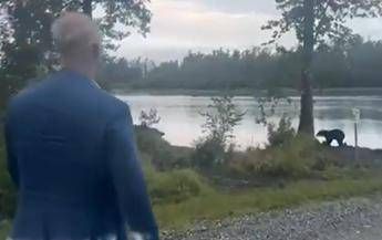 Dmitriev incontra un orso in Alaska prima del vertice: 