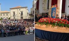 I funerali di Pippo Baudo a Militello (Foto Adnkronos)