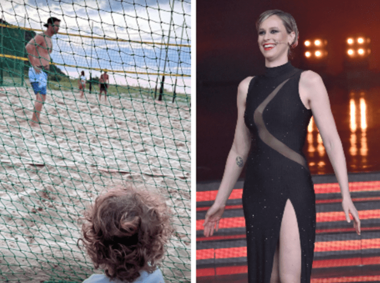 Pellegrini, Matilde guarda papà Matteo giocare in spiaggia: l'orgoglio di Federica