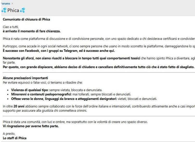 Chiude forum sessista 'Phica': "Non siamo riusciti a bloccare comportamenti tossici"